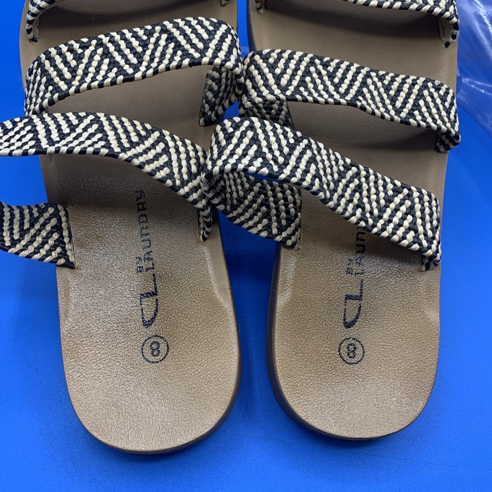CL By Laundry Women's Slip On Strappy Sandals Beige Brown - Size 8 - Picture 6 of 6